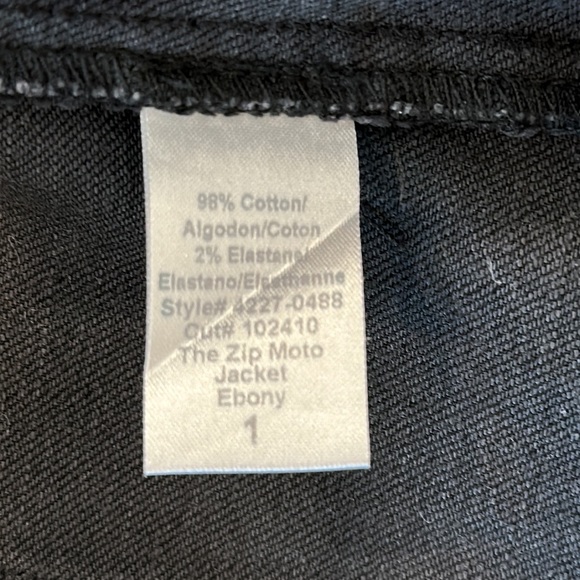 Current Elliott The Zip Moto Jacket Ebony Black Size 1 Small Current/Elliott - Picture 10 of 11